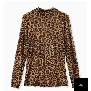 Torrid Leopard Mesh Top 1/1x